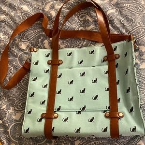 ModCloth Camp Director Zipped Tote - cat print